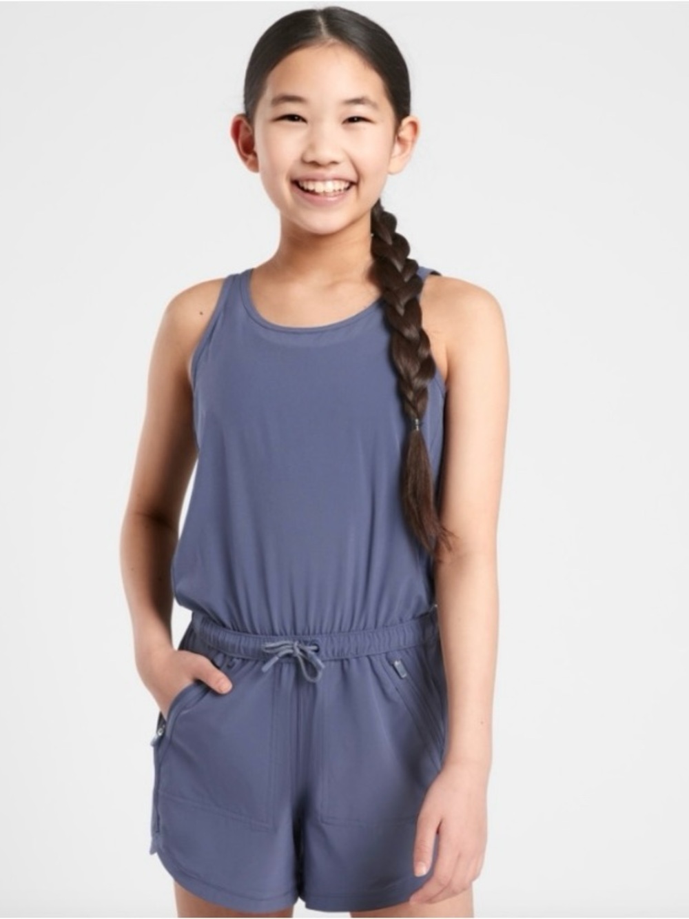 NWOT ATHLETA GIRL Sleeveless Athleisure Romper in Purple, Size XL (14)